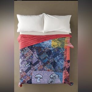 Urban Outfitters Renewal Deadstock Shroom Patchwork Quilt